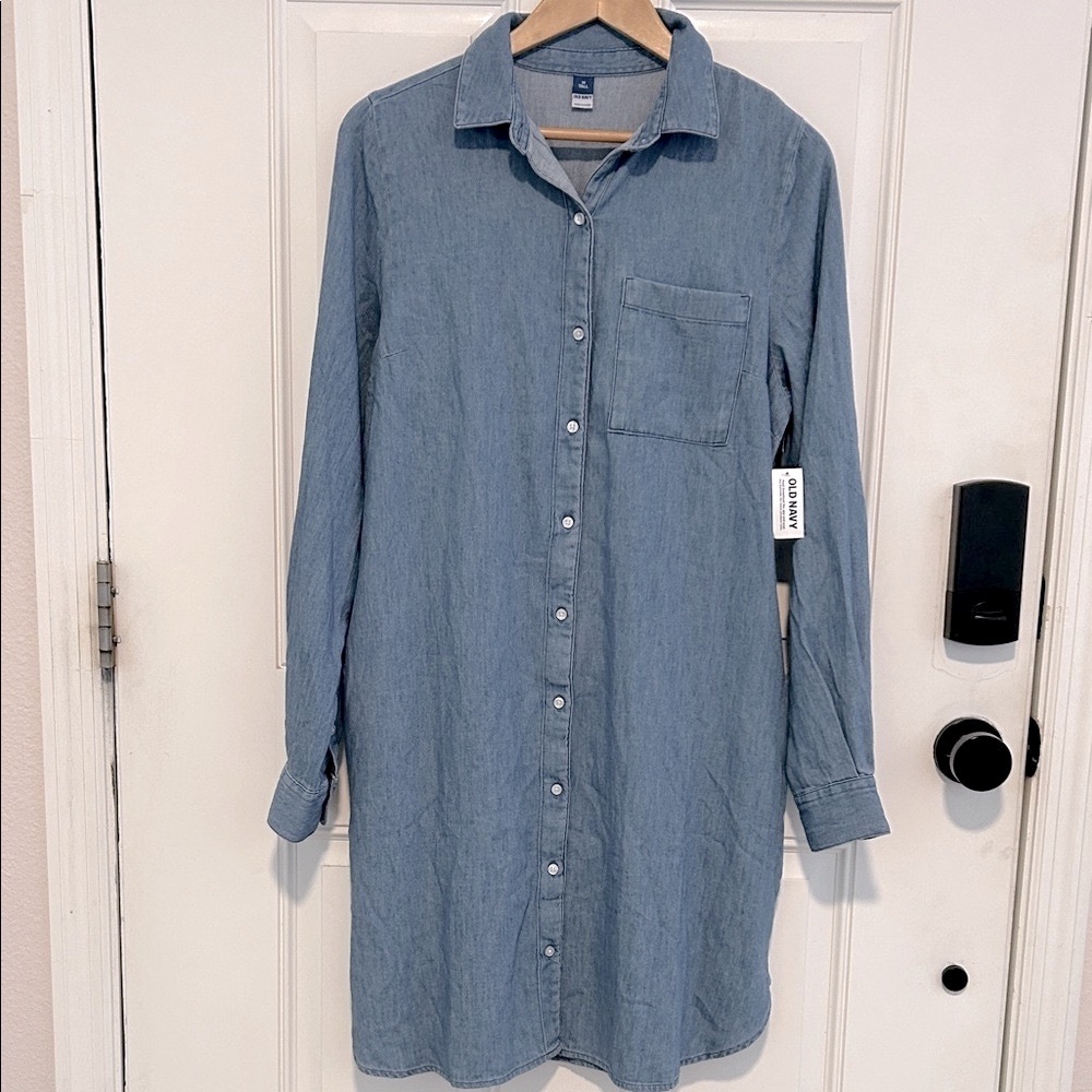 Old Navy Button Up Denim Shirt Dress Size M